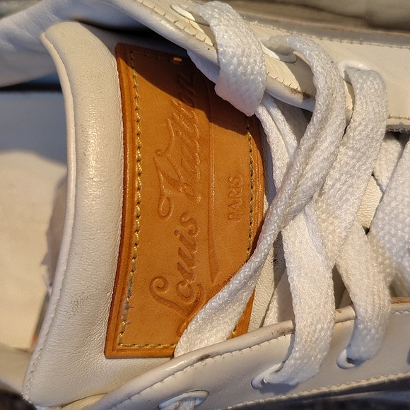 Louis Vuitton Men's Clipper Leather Low Trainers sz 10.5 - Picture 5 of 10